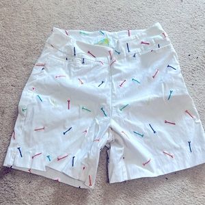 White golf shorts.